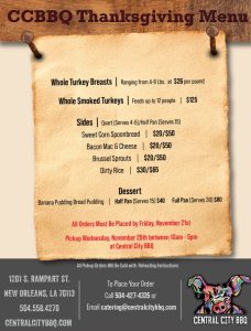 Everything You Get in Central City BBQ’s Thanksgiving Meal Plan - central city bbq