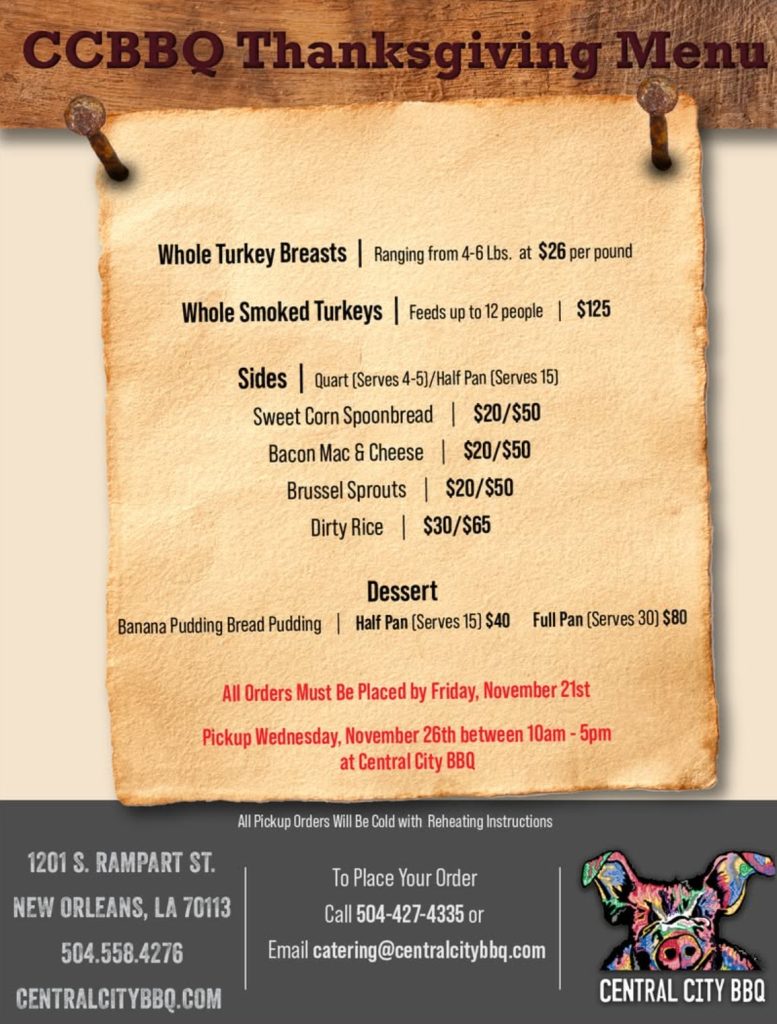 Everything You Get in Central City BBQ’s Thanksgiving Meal Plan - central city bbq
