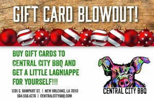 Central City BBQs Holiday Gift Card Blowout - barbecue in new orleans